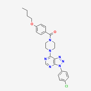 molecular formula C25H26ClN7O2 B2823533 (4-butoxyphenyl)(4-(3-(4-chlorophenyl)-3H-[1,2,3]triazolo[4,5-d]pyrimidin-7-yl)piperazin-1-yl)methanone CAS No. 920369-52-4