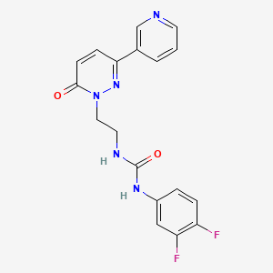 molecular formula C18H15F2N5O2 B2823546 1-(3,4-difluorophenyl)-3-(2-(6-oxo-3-(pyridin-3-yl)pyridazin-1(6H)-yl)ethyl)urea CAS No. 1105246-11-4