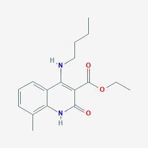 molecular formula C17H22N2O3 B2823577 Ethyl 4-(butylamino)-8-methyl-2-oxo-1,2-dihydroquinoline-3-carboxylate CAS No. 1251670-79-7