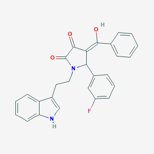 molecular formula C27H21FN2O3 B282358 4-benzoyl-5-(3-fluorophenyl)-3-hydroxy-1-[2-(1H-indol-3-yl)ethyl]-1,5-dihydro-2H-pyrrol-2-one 