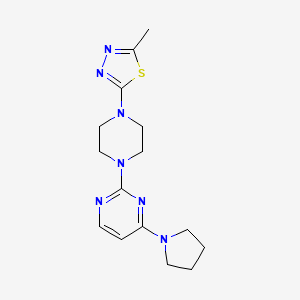 molecular formula C15H21N7S B2823647 2-[4-(5-Methyl-1,3,4-thiadiazol-2-yl)piperazin-1-yl]-4-(pyrrolidin-1-yl)pyrimidine CAS No. 2415561-84-9