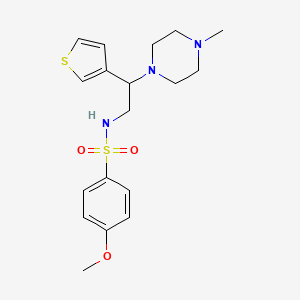4-methoxy-N-(2-(4-methylpiperazin-1-yl)-2-(thiophen-3-yl)ethyl)benzenesulfonamide