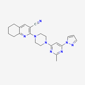 2-[4-(2-Methyl-6-pyrazol-1-ylpyrimidin-4-yl)piperazin-1-yl]-5,6,7,8-tetrahydroquinoline-3-carbonitrile