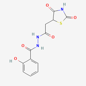 N'-[2-(2,4-dioxo-1,3-thiazolidin-5-yl)acetyl]-2-hydroxybenzohydrazide