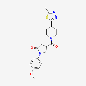 1-(4-Methoxyphenyl)-4-(4-(5-methyl-1,3,4-thiadiazol-2-yl)piperidine-1-carbonyl)pyrrolidin-2-one