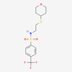 N-(2-((tetrahydro-2H-pyran-4-yl)thio)ethyl)-4-(trifluoromethyl)benzenesulfonamide