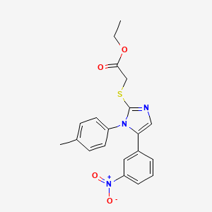 ethyl 2-((5-(3-nitrophenyl)-1-(p-tolyl)-1H-imidazol-2-yl)thio)acetate