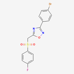 3-(4-Bromophenyl)-5-(((4-fluorophenyl)sulfonyl)methyl)-1,2,4-oxadiazole