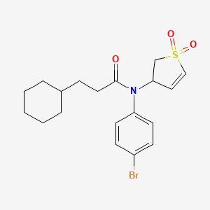 molecular formula C19H24BrNO3S B2823816 N-(4-BROMOPHENYL)-3-CYCLOHEXYL-N-(1,1-DIOXIDO-2,3-DIHYDRO-3-THIOPHENYL)PROPANAMIDE CAS No. 852439-80-6