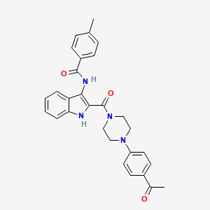 molecular formula C29H28N4O3 B2823823 N-{2-[4-(4-acetylphenyl)piperazine-1-carbonyl]-1H-indol-3-yl}-4-methylbenzamide CAS No. 1030126-65-8