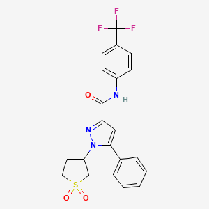 B2823841 1-(1,1-dioxidotetrahydrothiophen-3-yl)-5-phenyl-N-(4-(trifluoromethyl)phenyl)-1H-pyrazole-3-carboxamide CAS No. 1019100-00-5