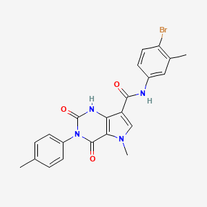 molecular formula C22H19BrN4O3 B2823900 N-(4-bromo-3-methylphenyl)-5-methyl-3-(4-methylphenyl)-2,4-dioxo-1H,2H,3H,4H,5H-pyrrolo[3,2-d]pyrimidine-7-carboxamide CAS No. 921579-42-2