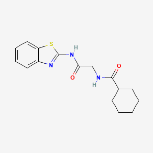 molecular formula C16H19N3O2S B2823904 N-(1,3-benzothiazol-2-yl)-2-(cyclohexylformamido)acetamide CAS No. 433313-98-5