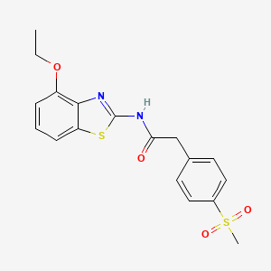 molecular formula C18H18N2O4S2 B2823905 N-(4-ethoxy-1,3-benzothiazol-2-yl)-2-(4-methanesulfonylphenyl)acetamide CAS No. 942008-26-6