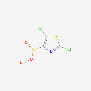molecular formula C3Cl2LiNO2S2 B2823917 lithium(1+)iondichloro-1,3-thiazole-4-sulfinate CAS No. 2580240-70-4
