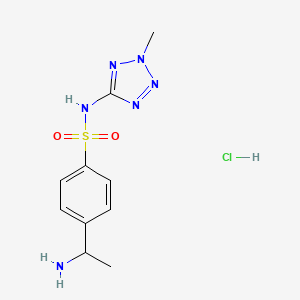 4-(1-aminoethyl)-N-(2-methyl-2H-1,2,3,4-tetrazol-5-yl)benzene-1-sulfonamide hydrochloride