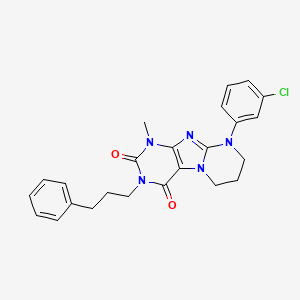 9-(3-chlorophenyl)-1-methyl-3-(3-phenylpropyl)-6,7,8,9-tetrahydropyrimido[2,1-f]purine-2,4(1H,3H)-dione