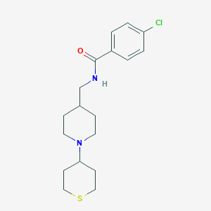 4-Chloro-N-[[1-(thian-4-yl)piperidin-4-yl]methyl]benzamide