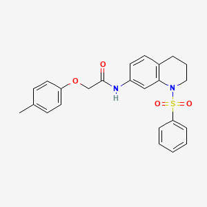 2-(4-methylphenoxy)-N-[1-(phenylsulfonyl)-1,2,3,4-tetrahydroquinolin-7-yl]acetamide