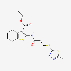 Ethyl 2-(3-((5-methyl-1,3,4-thiadiazol-2-yl)thio)propanamido)-4,5,6,7-tetrahydrobenzo[b]thiophene-3-carboxylate