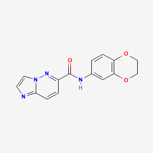 molecular formula C15H12N4O3 B2823965 N-(2,3-dihydro-1,4-benzodioxin-6-yl)imidazo[1,2-b]pyridazine-6-carboxamide CAS No. 2415471-62-2