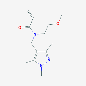 molecular formula C13H21N3O2 B2823983 N-(2-Methoxyethyl)-N-[(1,3,5-trimethylpyrazol-4-yl)methyl]prop-2-enamide CAS No. 2361877-57-6