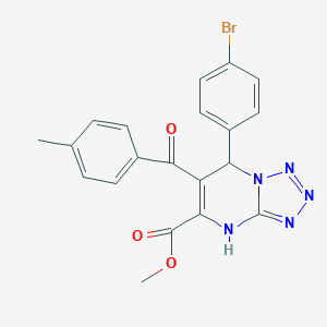 molecular formula C20H16BrN5O3 B282399 METHYL 7-(4-BROMOPHENYL)-6-(4-METHYLBENZOYL)-4H,7H-[1,2,3,4]TETRAZOLO[1,5-A]PYRIMIDINE-5-CARBOXYLATE 