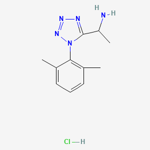 molecular formula C11H16ClN5 B2824031 1-[1-(2,6-Dimethylphenyl)tetrazol-5-yl]ethanamine;hydrochloride CAS No. 2416235-32-8