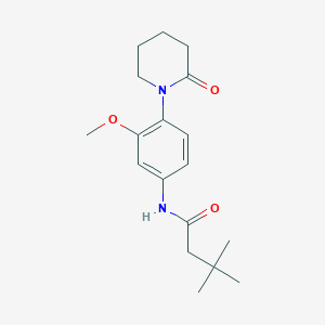 B2824033 N-(3-methoxy-4-(2-oxopiperidin-1-yl)phenyl)-3,3-dimethylbutanamide CAS No. 941978-59-2