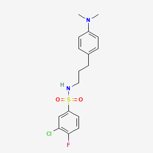 molecular formula C17H20ClFN2O2S B2824037 3-chloro-N-(3-(4-(dimethylamino)phenyl)propyl)-4-fluorobenzenesulfonamide CAS No. 953975-89-8