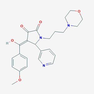molecular formula C24H27N3O5 B282406 3-HYDROXY-4-(4-METHOXYBENZOYL)-1-(3-MORPHOLINOPROPYL)-5-(3-PYRIDYL)-1,5-DIHYDRO-2H-PYRROL-2-ONE 
