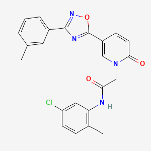 molecular formula C23H19ClN4O3 B2824061 N-(5-chloro-2-methylphenyl)-2-{5-[3-(3-methylphenyl)-1,2,4-oxadiazol-5-yl]-2-oxo-1,2-dihydropyridin-1-yl}acetamide CAS No. 1326944-35-7