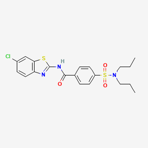 molecular formula C20H22ClN3O3S2 B2824066 N-(6-chloro-1,3-benzothiazol-2-yl)-4-(dipropylsulfamoyl)benzamide CAS No. 306289-80-5