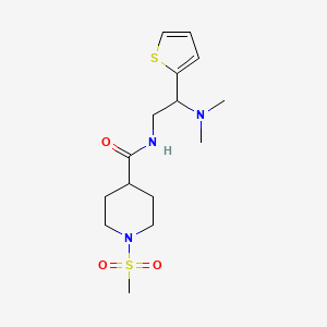 molecular formula C15H25N3O3S2 B2824082 N-(2-(dimethylamino)-2-(thiophen-2-yl)ethyl)-1-(methylsulfonyl)piperidine-4-carboxamide CAS No. 1209961-43-2
