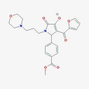 molecular formula C24H26N2O7 B282409 METHYL 4-[3-(FURAN-2-CARBONYL)-4-HYDROXY-1-[3-(MORPHOLIN-4-YL)PROPYL]-5-OXO-2,5-DIHYDRO-1H-PYRROL-2-YL]BENZOATE 