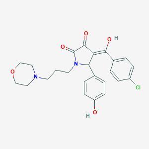molecular formula C24H25ClN2O5 B282410 4-(4-CHLOROBENZOYL)-3-HYDROXY-5-(4-HYDROXYPHENYL)-1-[3-(MORPHOLIN-4-YL)PROPYL]-2,5-DIHYDRO-1H-PYRROL-2-ONE 