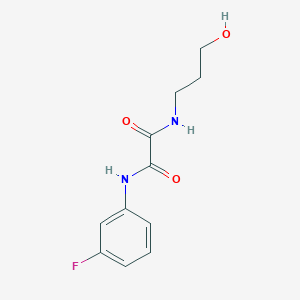 molecular formula C11H13FN2O3 B2824106 N'-(3-FLUOROPHENYL)-N-(3-HYDROXYPROPYL)ETHANEDIAMIDE CAS No. 404019-56-3