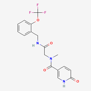 molecular formula C17H16F3N3O4 B2824115 N-methyl-6-oxo-N-(2-oxo-2-((2-(trifluoromethoxy)benzyl)amino)ethyl)-1,6-dihydropyridine-3-carboxamide CAS No. 1235303-37-3