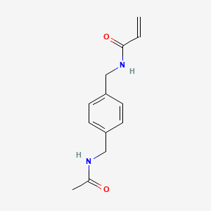 molecular formula C13H16N2O2 B2824121 N-[[4-(Acetamidomethyl)phenyl]methyl]prop-2-enamide CAS No. 2361646-01-5