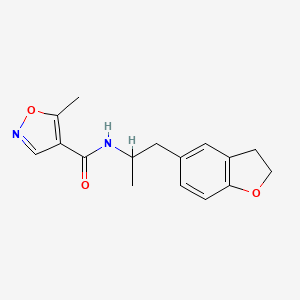 molecular formula C16H18N2O3 B2824138 N-(1-(2,3-dihydrobenzofuran-5-yl)propan-2-yl)-5-methylisoxazole-4-carboxamide CAS No. 2034484-01-8