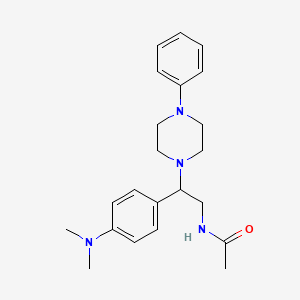 molecular formula C22H30N4O B2824184 N-{2-[4-(dimethylamino)phenyl]-2-(4-phenylpiperazin-1-yl)ethyl}acetamide CAS No. 946286-58-4