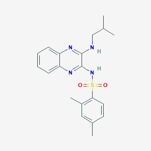 molecular formula C20H24N4O2S B2824193 N-(3-(isobutylamino)quinoxalin-2-yl)-2,4-dimethylbenzenesulfonamide CAS No. 881563-38-8