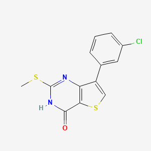 molecular formula C13H9ClN2OS2 B2824214 7-(3-chlorophenyl)-2-(methylsulfanyl)thieno[3,2-d]pyrimidin-4(3H)-one CAS No. 1291487-05-2