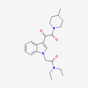 molecular formula C22H29N3O3 B2824232 N,N-diethyl-2-[3-[2-(4-methylpiperidin-1-yl)-2-oxoacetyl]indol-1-yl]acetamide CAS No. 872843-56-6