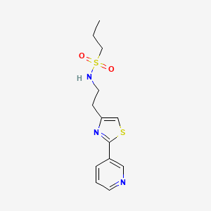 molecular formula C13H17N3O2S2 B2824233 N-(2-(2-(pyridin-3-yl)thiazol-4-yl)ethyl)propane-1-sulfonamide CAS No. 863511-99-3