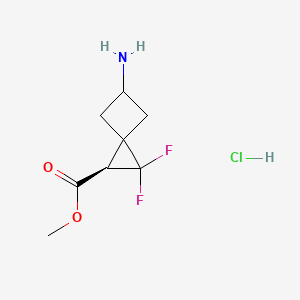 molecular formula C8H12ClF2NO2 B2824245 rac-methyl(1R,3s)-5-amino-2,2-difluorospiro[2.3]hexane-1-carboxylatehydrochloride CAS No. 2445749-44-8