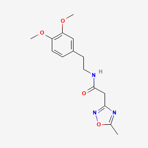 molecular formula C15H19N3O4 B2824256 N-[2-(3,4-dimethoxyphenyl)ethyl]-2-(5-methyl-1,2,4-oxadiazol-3-yl)acetamide CAS No. 107300-85-6