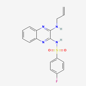 molecular formula C17H15FN4O2S B2824287 N-(3-(allylamino)quinoxalin-2-yl)-4-fluorobenzenesulfonamide CAS No. 714289-27-7