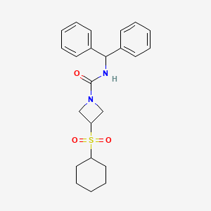 molecular formula C23H28N2O3S B2824303 N-benzhydryl-3-(cyclohexylsulfonyl)azetidine-1-carboxamide CAS No. 1797145-15-3