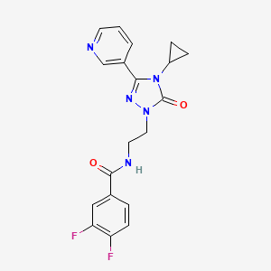 molecular formula C19H17F2N5O2 B2824346 N-{2-[4-cyclopropyl-5-oxo-3-(pyridin-3-yl)-4,5-dihydro-1H-1,2,4-triazol-1-yl]ethyl}-3,4-difluorobenzamide CAS No. 1788531-61-2
